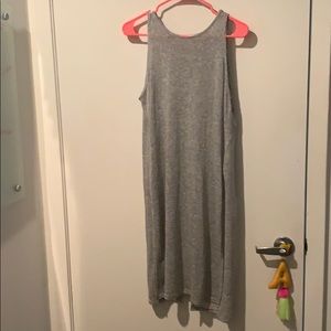Long Grey Tank (mid calf) with open back